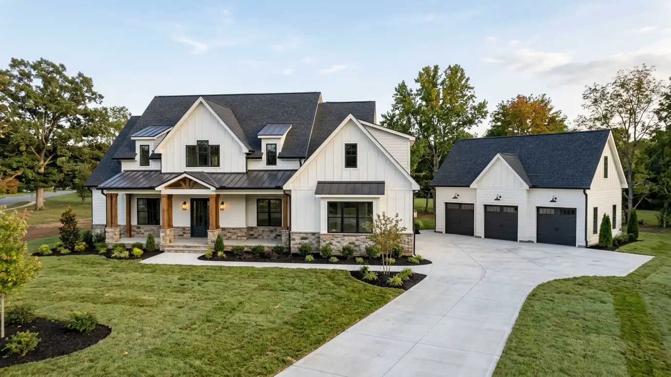 A White House, Tennessee home with a neat custom shed, a carport and a detached garage in a landscaped yard
