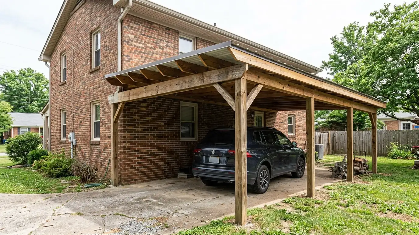 Attached Lean-To Carports in Nashville and Middle Tennessee